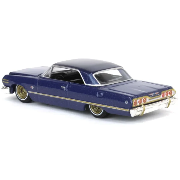 Manufacturer_Greenlight Collectibles Cars & Suvs<1/64 1963 Chevrolet Impala, Dark Blue & Gold, California Lowriders Series 5