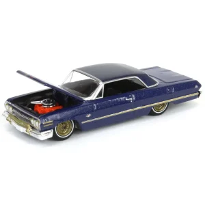 Manufacturer_Greenlight Collectibles Cars & Suvs<1/64 1963 Chevrolet Impala, Dark Blue & Gold, California Lowriders Series 5