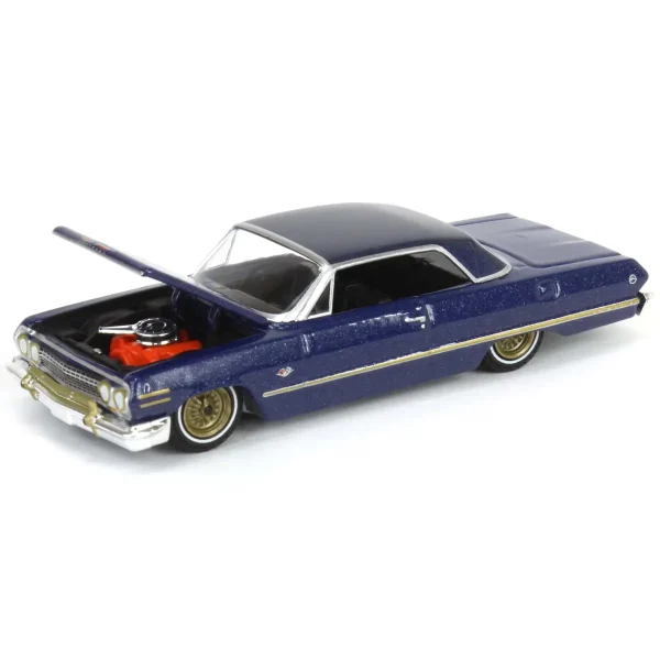 Manufacturer_Greenlight Collectibles Cars & Suvs<1/64 1963 Chevrolet Impala, Dark Blue & Gold, California Lowriders Series 5