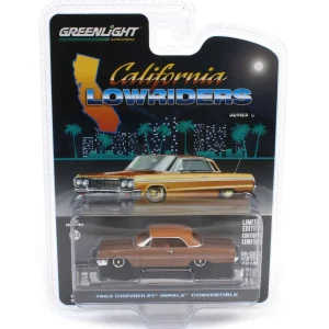 Manufacturer_Greenlight Collectibles Cars & Suvs<1/64 1963 Chevrolet Impala SS Convertible, Bronze Metallic, California Lowriders Series 6