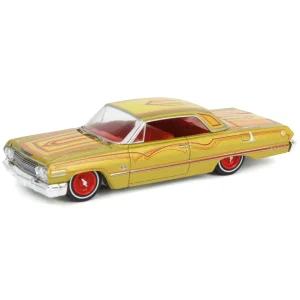 Manufacturer_Greenlight Collectibles Cars & Suvs<1/64 1963 Chevrolet Impala SS, Gold Metallic & Red, California Lowriders Series 4