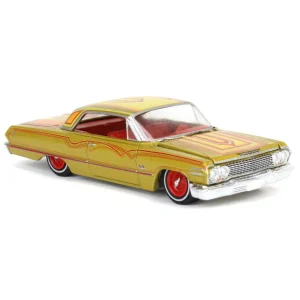 Manufacturer_Greenlight Collectibles Cars & Suvs<1/64 1963 Chevrolet Impala SS, Gold Metallic & Red, California Lowriders Series 4