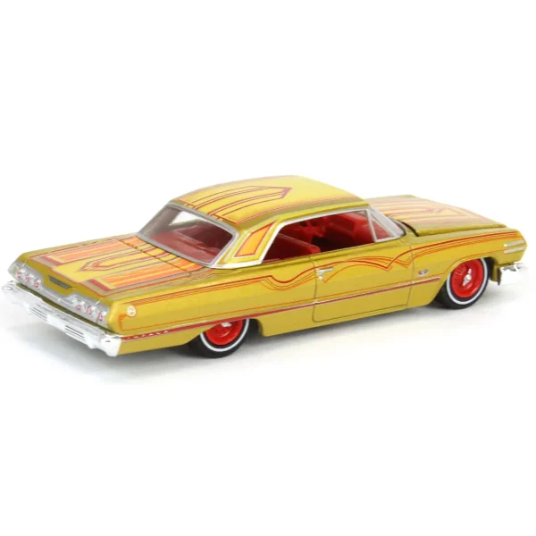 Manufacturer_Greenlight Collectibles Cars & Suvs<1/64 1963 Chevrolet Impala SS, Gold Metallic & Red, California Lowriders Series 4