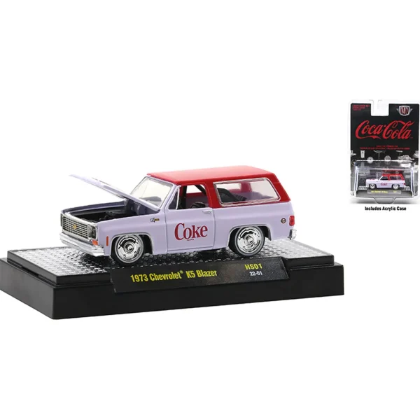 Manufacturer_Auto World Pickup Trucks<1/64 1973 Chevrolet K5 Blazer on Lowered Chassis, Coca Cola, M2 Machines