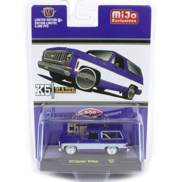 Outback Toys Pickup Trucks<1/64 1973 Chevrolet K5 Blazer, Violet White, M2 Machines MIJO Exclusive