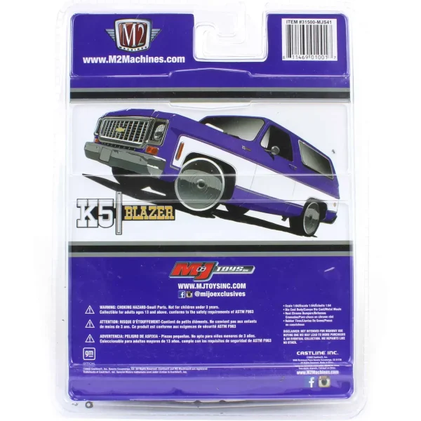 Outback Toys Pickup Trucks<1/64 1973 Chevrolet K5 Blazer, Violet White, M2 Machines MIJO Exclusive