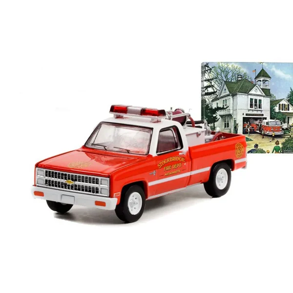 Manufacturer_Greenlight Collectibles Pickup Trucks<1/64 1981 Chevrolet K20 Scottsdale, Stockbridge Fire Dept., Norman Rockwell Series 4
