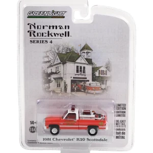 Manufacturer_Greenlight Collectibles Pickup Trucks<1/64 1981 Chevrolet K20 Scottsdale, Stockbridge Fire Dept., Norman Rockwell Series 4