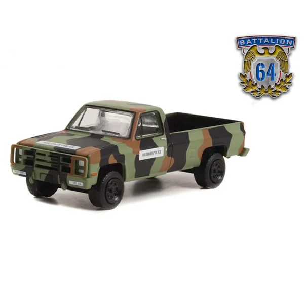 Manufacturer_Greenlight Collectibles Pickup Trucks<1/64 1985 Chevrolet M1008 CUCV, US Army Military Police, Camo, Battalion 64 Series 2