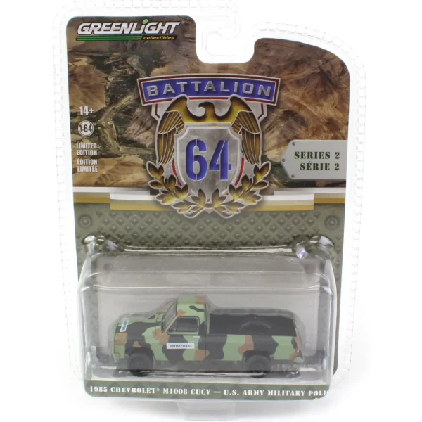 Manufacturer_Greenlight Collectibles Pickup Trucks<1/64 1985 Chevrolet M1008 CUCV, US Army Military Police, Camo, Battalion 64 Series 2