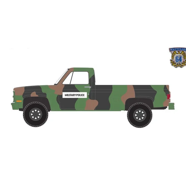 Manufacturer_Greenlight Collectibles Pickup Trucks<1/64 1985 Chevrolet M1008 CUCV, US Army Military Police, Camo, Battalion 64 Series 2
