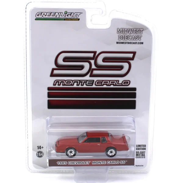Manufacturer_Greenlight Collectibles Cars & Suvs<1/64 1985 Chevrolet Monte Carlo SS, Burgundy, Midwest Diecast Greenlight Exclusive