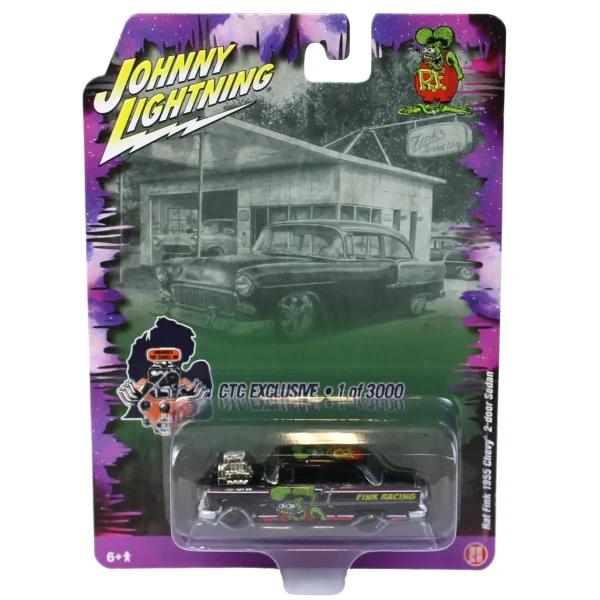 Manufacturer_Johnny Lightning Cars & Suvs<1/64 1955 Chevrolet, RAT Fink CTC Exclusive, 3000 Made, Johnny Lightning