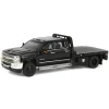 Manufacturer_Greenlight Collectibles Lowboys & Flatbeds | Pickup Trucks<1/64 2018 Chevrolet Silverado 3500 Dually Flatbed Pickup Truck, Black, Collaboration Exclusive