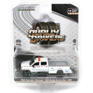 Manufacturer_Greenlight Collectibles Pickup Trucks<1/64 2018 Chevrolet Silverado 3500 Dually Service Bed, FDOT, Dually Drivers 12--CHASE UNIT