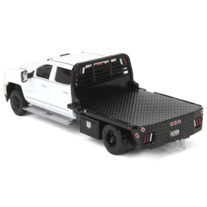 Manufacturer_Greenlight Collectibles Lowboys & Flatbeds | Pickup Trucks<1/64 2018 Chevrolet Silverado 3500 Dually Flatbed Pickup Truck, White, Collaboration Exclusive