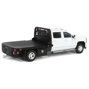 Manufacturer_Greenlight Collectibles Lowboys & Flatbeds | Pickup Trucks<1/64 2016 Chevrolet Silverado 3500 Flatbed Dually, White, B&B Toys Exclusive