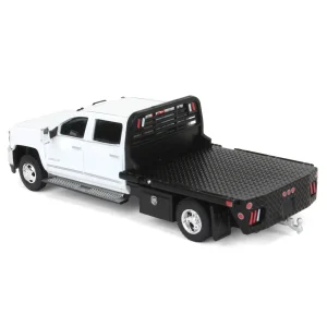 Manufacturer_Greenlight Collectibles Lowboys & Flatbeds | Pickup Trucks<1/64 2016 Chevrolet Silverado 3500 Flatbed Dually, White, B&B Toys Exclusive