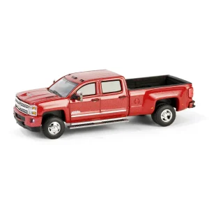 Manufacturer_Greenlight Collectibles Cars & Suvs | Pickup Trucks<1/64 2018 Chevrolet Silverado 3500 HD Dually High Country, Cajun Red Metallic, Dually Drivers Series 15