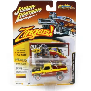 Manufacturer_Auto World Pickup Trucks<1/64 1985 Chevrolet Silverado, Golden Yellow, Zingers by Johnny Lightning