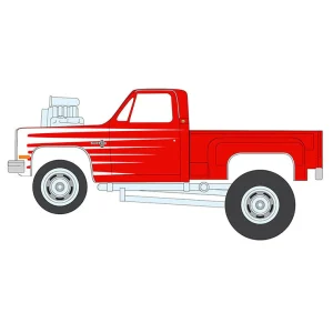 Manufacturer_Johnny Lightning Cars & Suvs | Pickup Trucks<1/64 1987 Chevrolet Silverado Pickup, Bright Red, Johnny Lightning Zingers