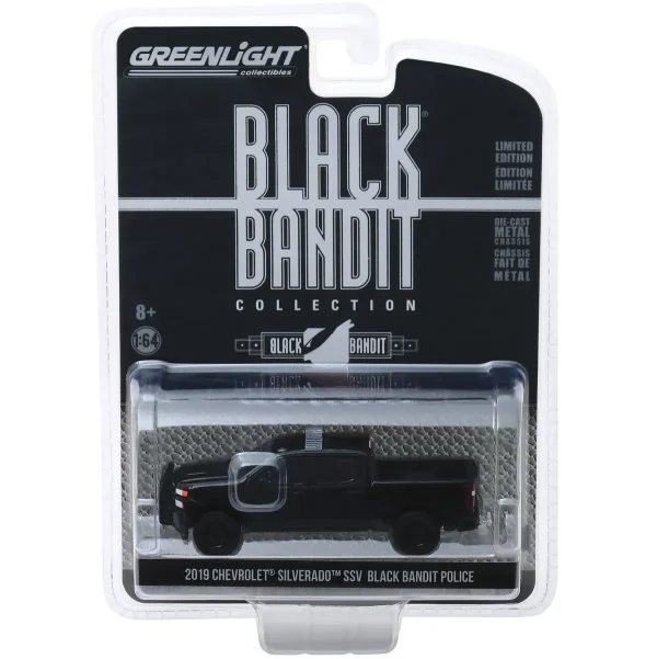 Manufacturer_Greenlight Collectibles Emergency Vehicles | Pickup Trucks<1/64 2019 Chevrolet Silverado Police Pickup Truck, Black Bandit Series 21