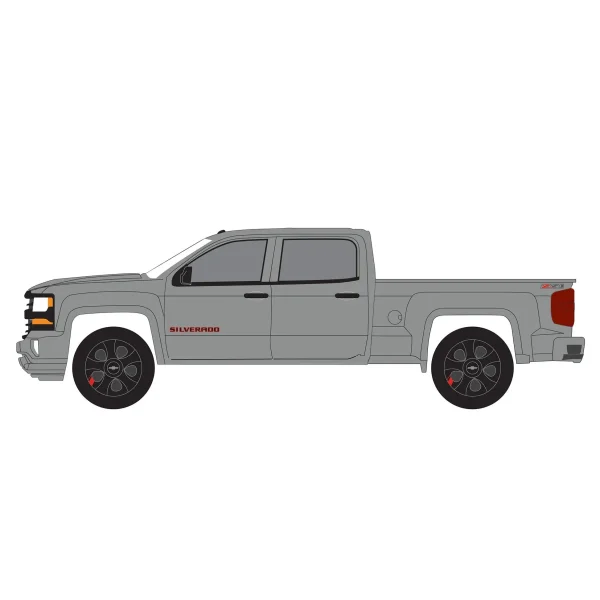 Manufacturer_Greenlight Collectibles Pickup Trucks<1/64 2018 Chevrolet Silverado, Red Line Series, 100th Anniversary of Chevy Trucks