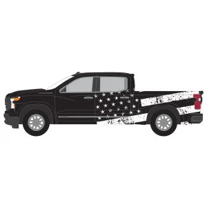 Manufacturer_Greenlight Collectibles Cars & Suvs | Pickup Trucks<1/64 2023 Chevrolet Silverado, Stars & Stripes, Blue Collar Collection Series 14