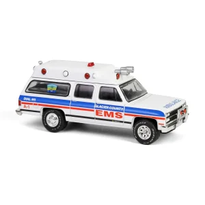 Manufacturer_Greenlight Collectibles Cars & Suvs | Emergency Vehicles<1/64 1991 Chevrolet Suburban Ambulance, Glacier County EMS, First Responders Series 2