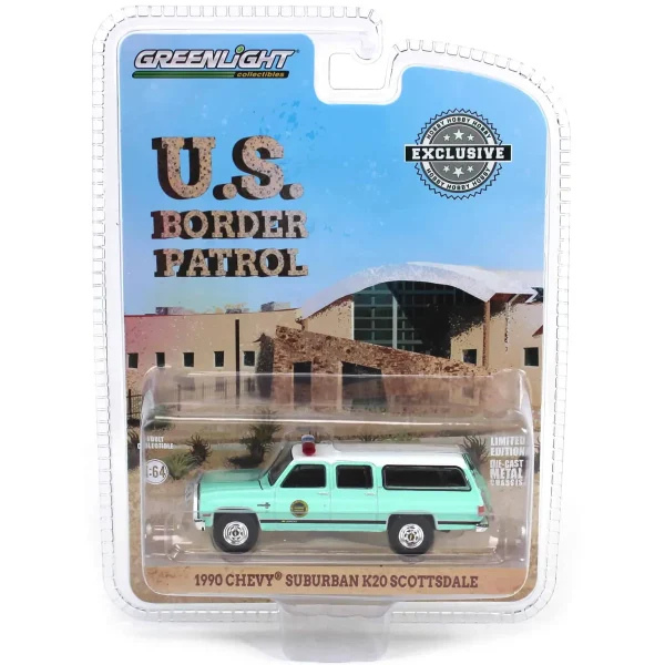 Manufacturer_Greenlight Collectibles Cars & Suvs | Emergency Vehicles<1/64 1990 Chevrolet Suburban K20 Scottsdale, US Border Patrol, Hobby Exclusive