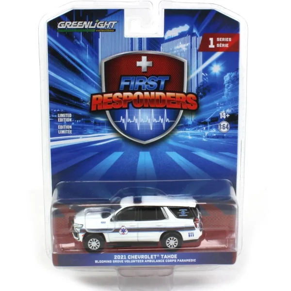 Manufacturer_Greenlight Collectibles Emergency Vehicles<1/64 2021 Chevrolet Tahoe, Blooming Grove Ambulance, Washingtonville NY, First Responders Series 1