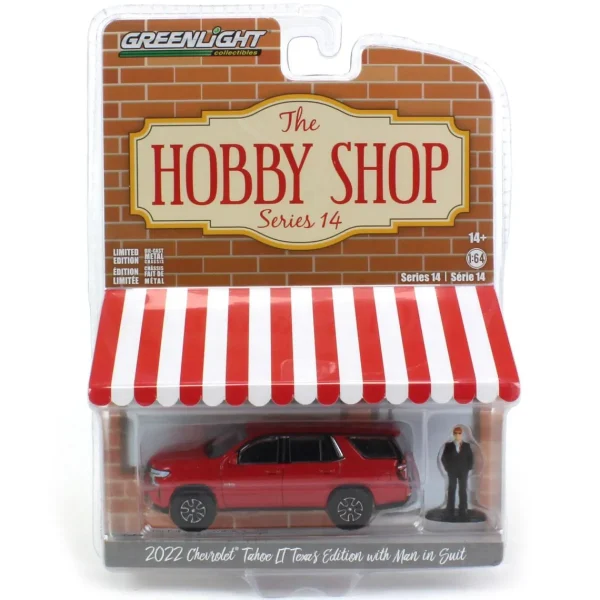 Manufacturer_Greenlight Collectibles Cars & Suvs<1/64 2022 Chevrolet Tahoe LT Texas Edition with Figure, Hobby Shop Series 14
