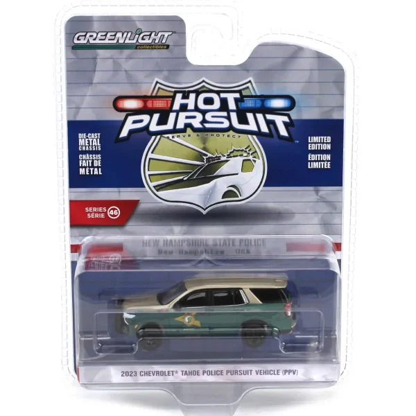 Manufacturer_Greenlight Collectibles Cars & Suvs | Emergency Vehicles<1/64 2023 Chevrolet Tahoe Police Pursuit Vehicle (PPV), New Hampshire State Police, Hot Pursuit Series 46