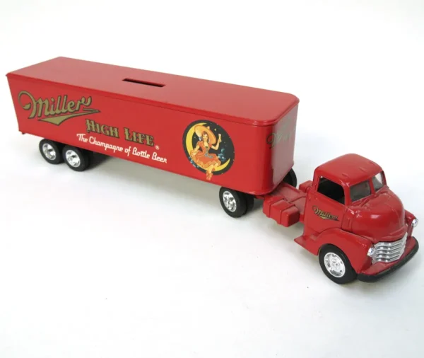 Manufacturer_ERTL Airplanes & Banks | Box Trucks & Trailers<1/43 1950 Chevrolet Truck & Trailer Bank with Miller Brewing Company Logos