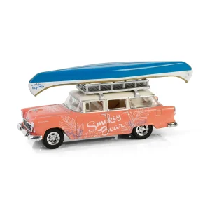 Manufacturer_Greenlight Collectibles Cars & Suvs<1/64 1955 Chevrolet Two-Ten Townsman with Roof Rack & Canoe, Smokey Bear Series 4