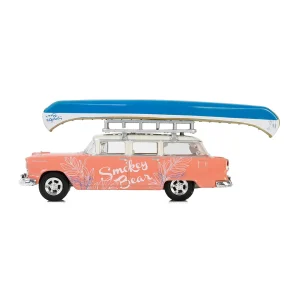 Manufacturer_Greenlight Collectibles Cars & Suvs<1/64 1955 Chevrolet Two-Ten Townsman with Roof Rack & Canoe, Smokey Bear Series 4