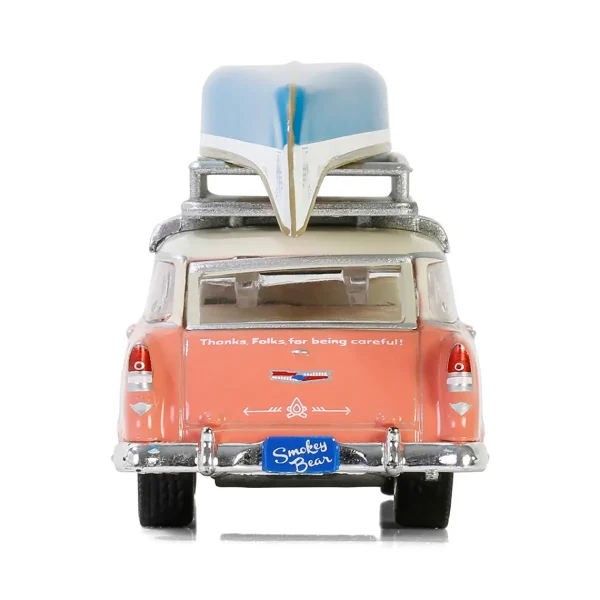Manufacturer_Greenlight Collectibles Cars & Suvs<1/64 1955 Chevrolet Two-Ten Townsman with Roof Rack & Canoe, Smokey Bear Series 4