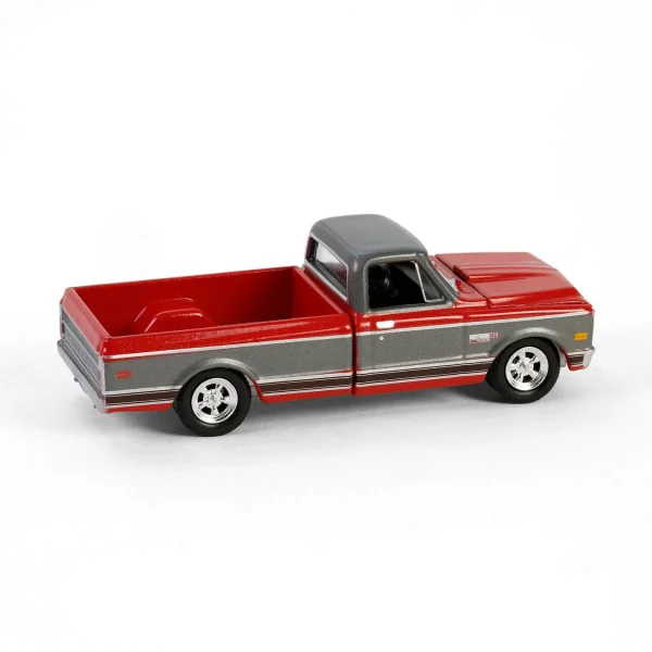 Manufacturer_Greenlight Collectibles Cars & Suvs | Pickup Trucks<1/64 1972 Chevy Cheyenne C10 Short Bed, Ruby Red & Gunmetal Gray, Hobby Exclusive