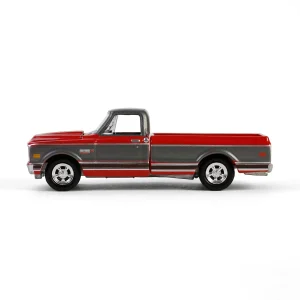 Manufacturer_Greenlight Collectibles Cars & Suvs | Pickup Trucks<1/64 1972 Chevy Cheyenne C10 Short Bed, Ruby Red & Gunmetal Gray, Hobby Exclusive