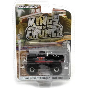 Manufacturer_Greenlight Collectibles Cars & Suvs | Pickup Trucks<1/64 1987 Chevy Silverado, Black Knight, Kings of Crunch Series 15