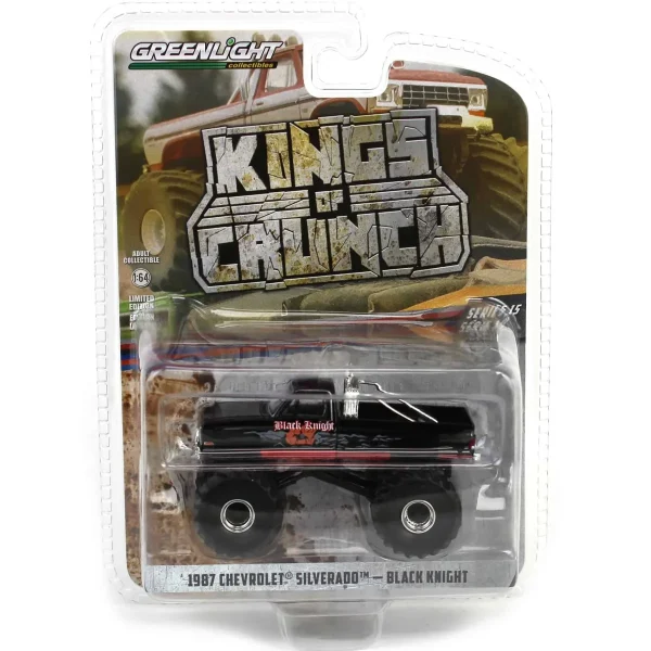 Manufacturer_Greenlight Collectibles Cars & Suvs | Pickup Trucks<1/64 1987 Chevy Silverado, Black Knight, Kings of Crunch Series 15