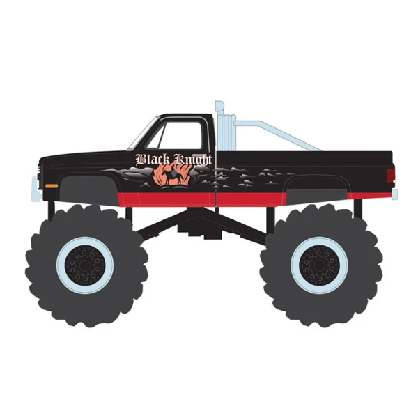 Manufacturer_Greenlight Collectibles Cars & Suvs | Pickup Trucks<1/64 1987 Chevy Silverado, Black Knight, Kings of Crunch Series 15