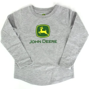Outback Toys John Deere<Childrens John Deere Logo Girls Gray Long Sleeve Shirt