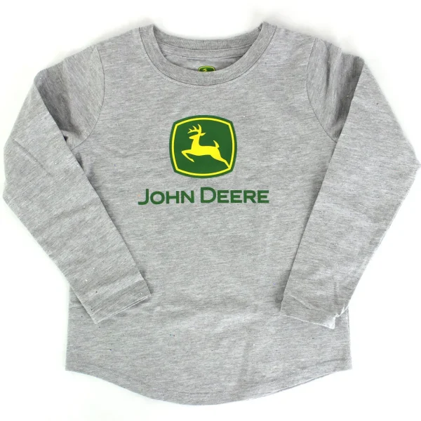 Outback Toys John Deere<Childrens John Deere Logo Girls Gray Long Sleeve Shirt
