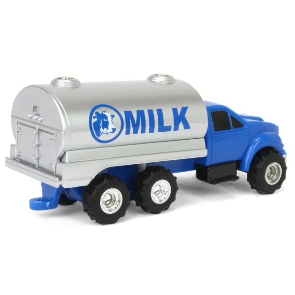 Manufacturer_ERTL Tanker Trucks<1/64 Collect N Play Blue & Silver Milk Tanker Truck by ERTL