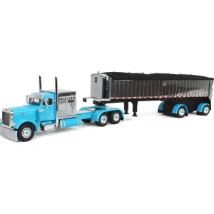 Manufacturer_DCP by First Gear Dump Trucks<1/64 Cyan Peterbilt 379 60in Vintage Sleeper w/ MAC Coal End Dump Trailer, DCP by First Gear