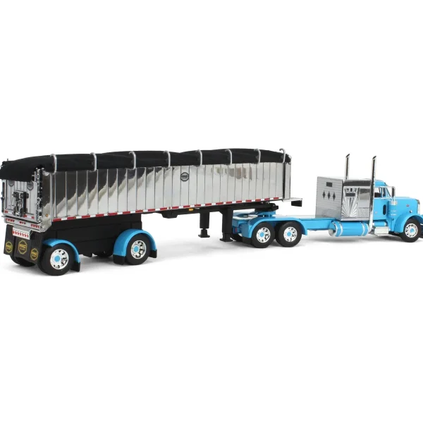 Manufacturer_DCP by First Gear Dump Trucks<1/64 Cyan Peterbilt 379 60in Vintage Sleeper w/ MAC Coal End Dump Trailer, DCP by First Gear