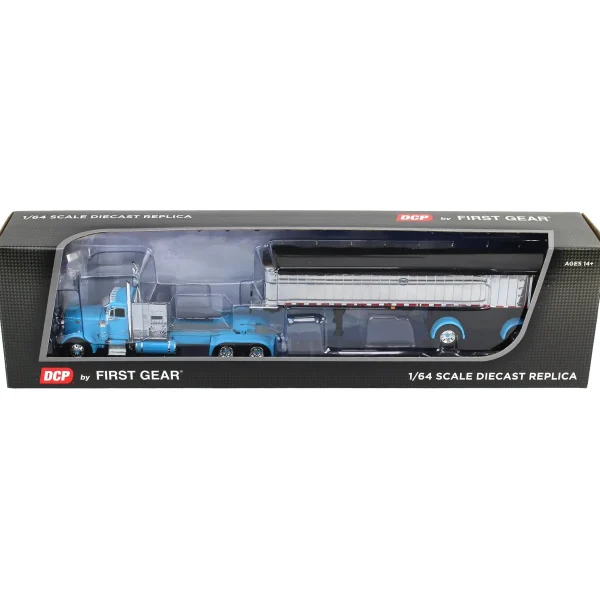 Manufacturer_DCP by First Gear Dump Trucks<1/64 Cyan Peterbilt 379 60in Vintage Sleeper w/ MAC Coal End Dump Trailer, DCP by First Gear