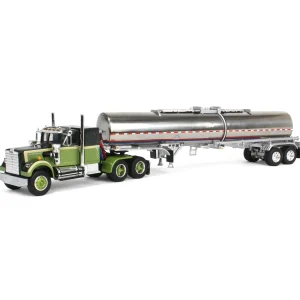 Manufacturer_DCP by First Gear Tanker Trucks<1/64 Dark Green/Olive White Western Star 4900 36in Sleeper with Brenner Chemical Tanker, DCP by First Gear