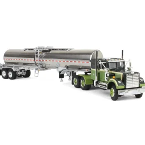 Manufacturer_DCP by First Gear Tanker Trucks<1/64 Dark Green/Olive White Western Star 4900 36in Sleeper with Brenner Chemical Tanker, DCP by First Gear
